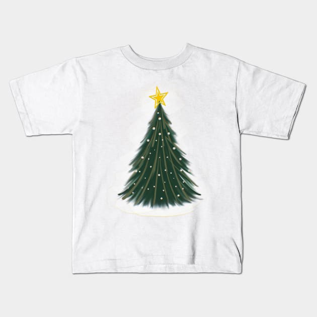 Holly Jolly Christmas Tree Kids T-Shirt by xsaxsandra